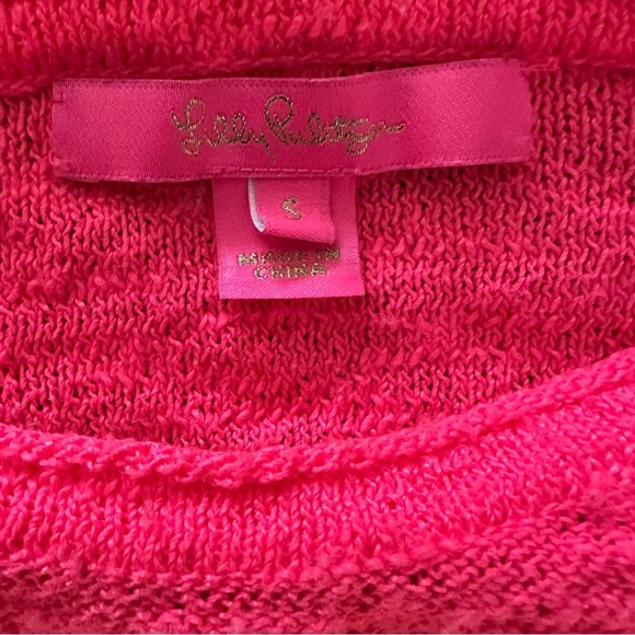 Lilly Pulitzer Hot Pink Light‎ Sweater with tassels size Small - Picture 5 of 7
